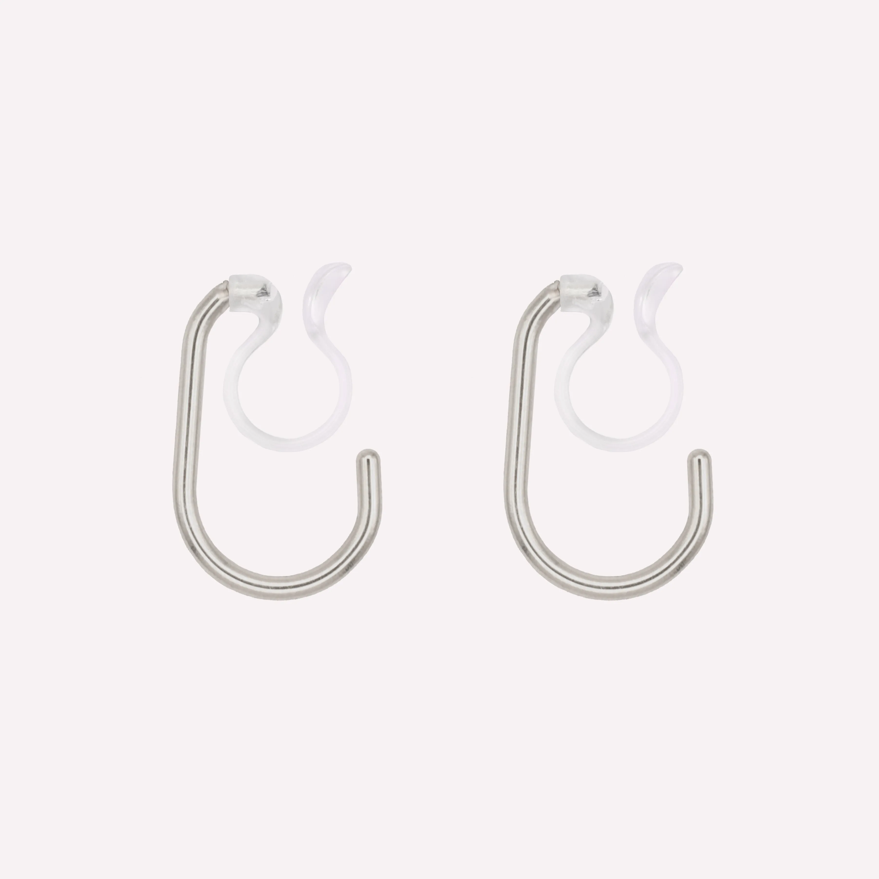 SMALL OVAL HOOP CLIP-ON EARRINGS IN SILVER