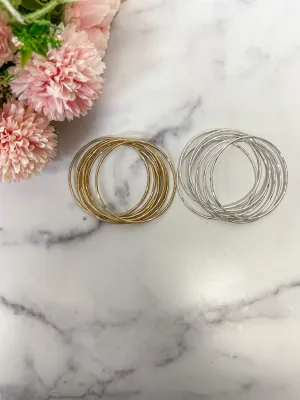 Stacked Hammered Bracelets