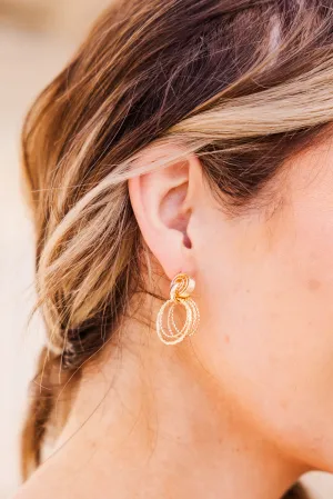 Stay Golden Baby Earrings, Gold