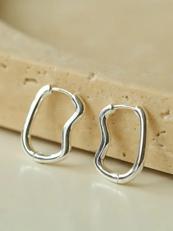 Sterling Silver Geometric Minimalist Earring