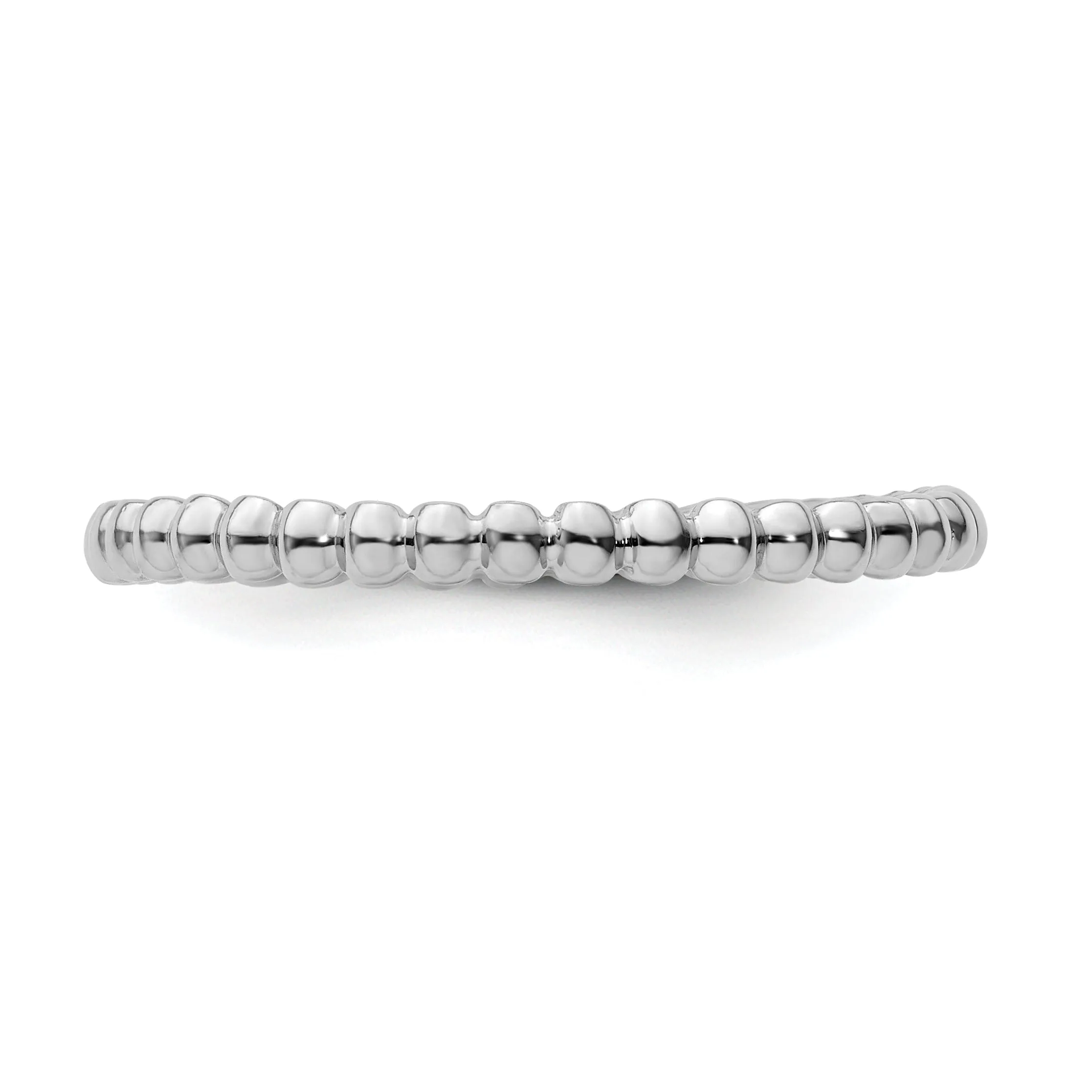 Sterling Silver Rhodium Beaded Ring