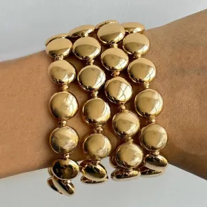 TFC Bold Coin Gold Plated Stacked Bracelet (Set of 4)