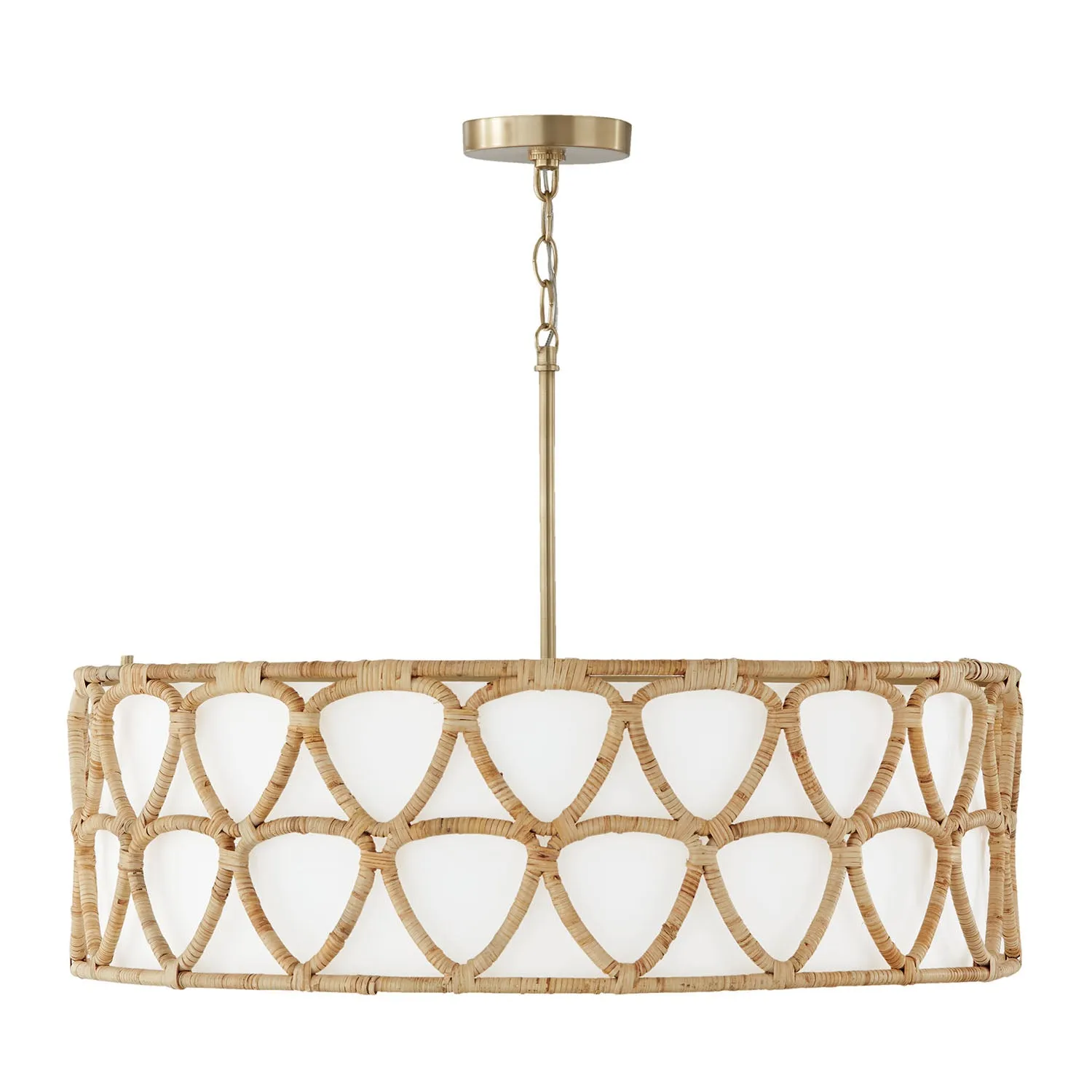 TULUM 4-LIGHT PENDANT, MATTE BRASS