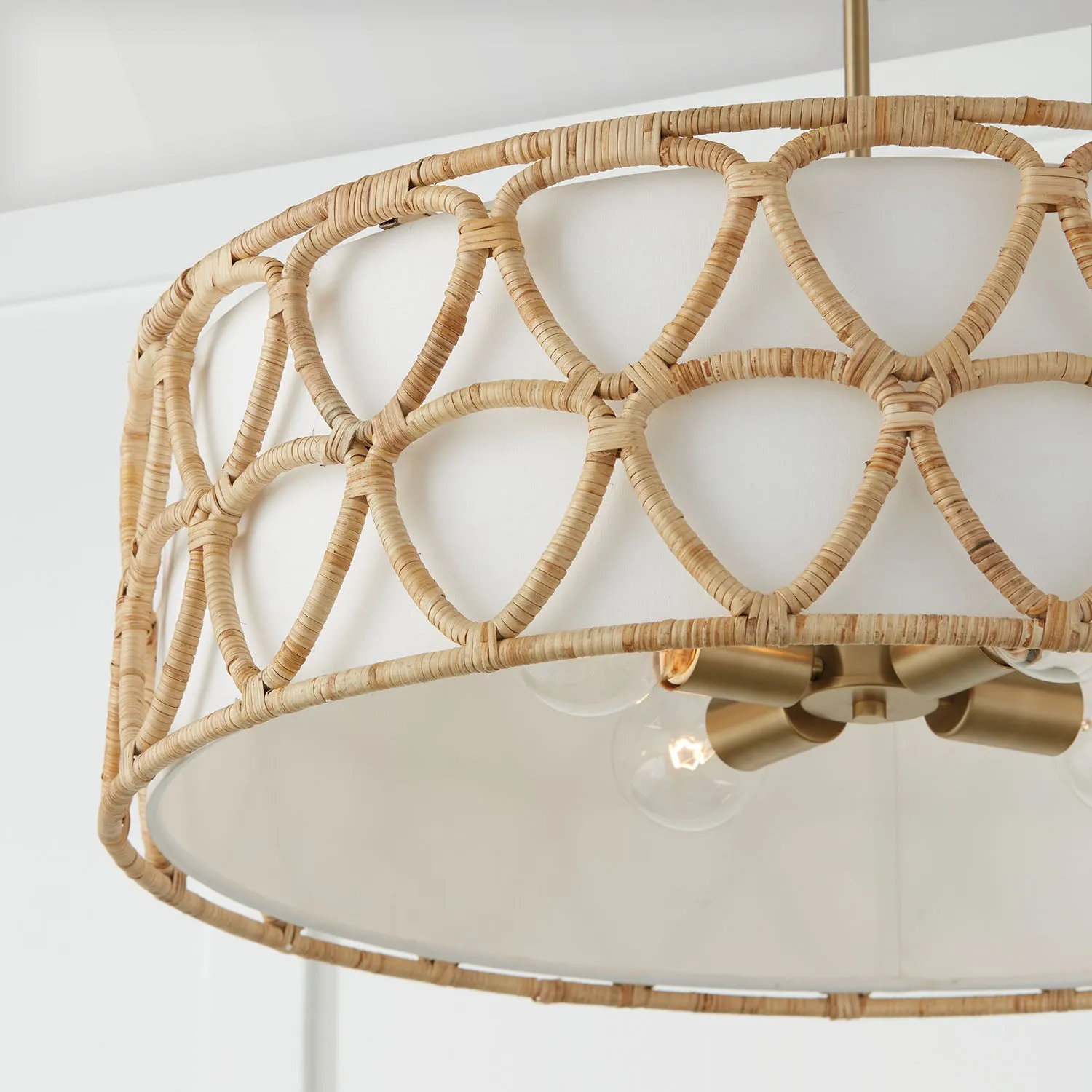 TULUM 4-LIGHT PENDANT, MATTE BRASS