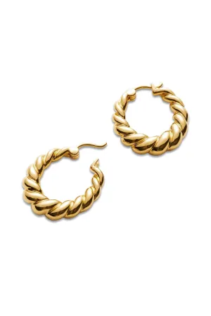 Twisted Tidal Medium Hoop Earrings