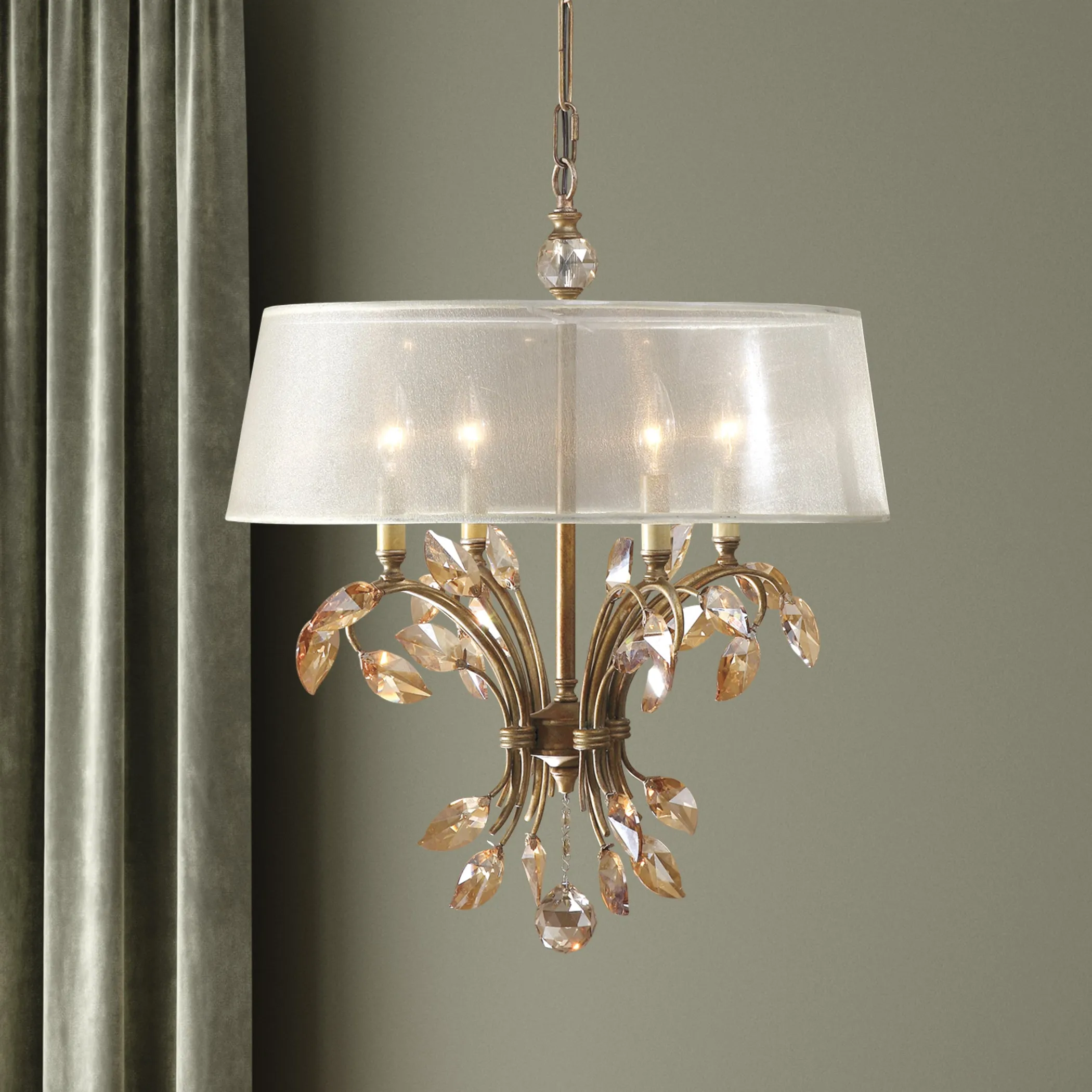 Uttermost Alenya 4 Light Gold Metal Chandelier