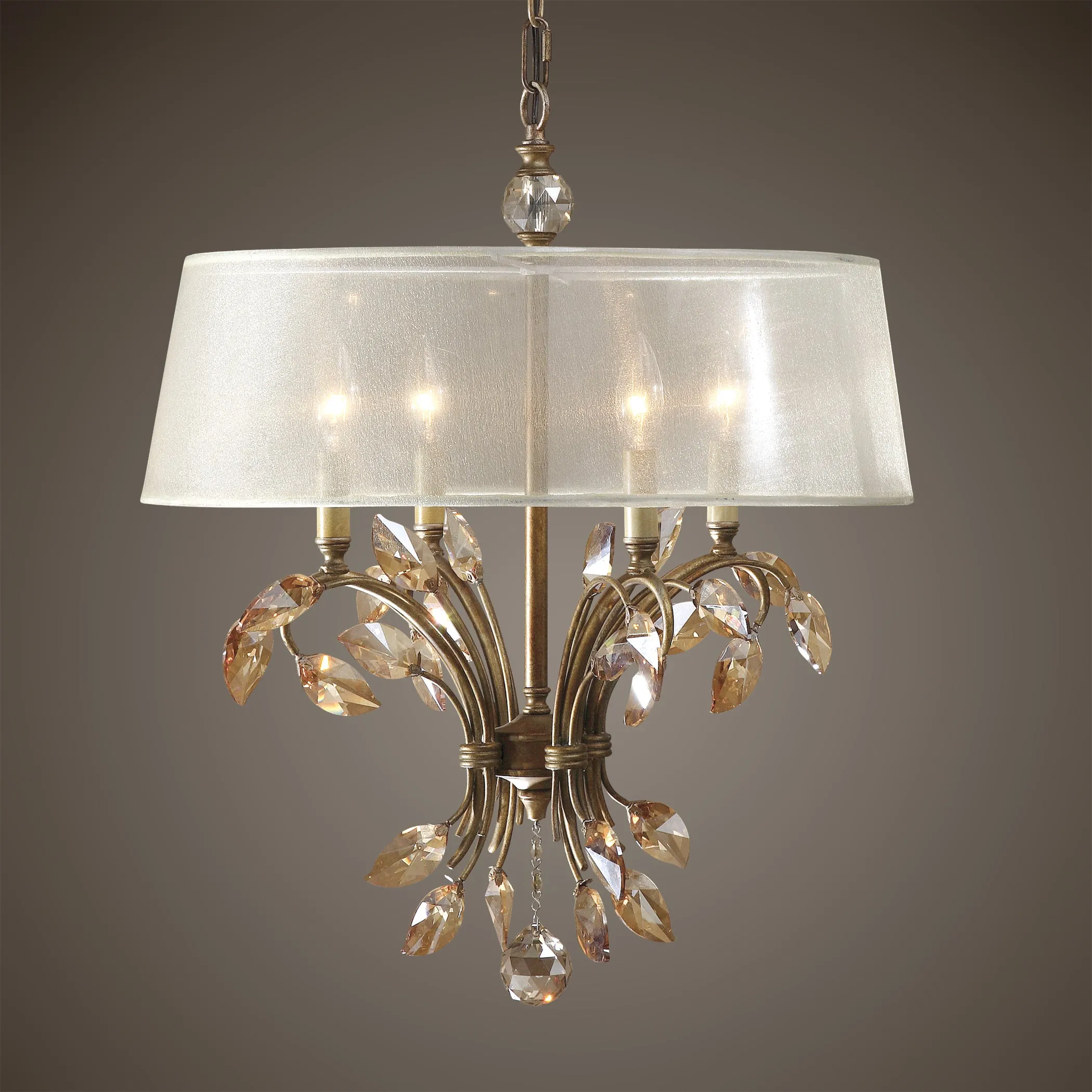 Uttermost Alenya 4 Light Gold Metal Chandelier