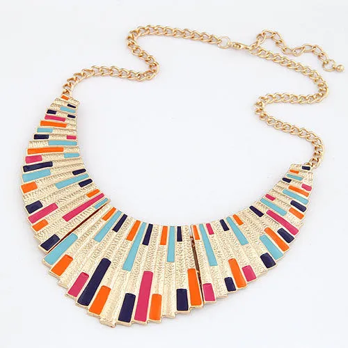 Vintage Choker Statement Necklaces for Women Bijoux Enamel Geometric Choker Collares Collier Fashion Jewelry Maxi Necklace