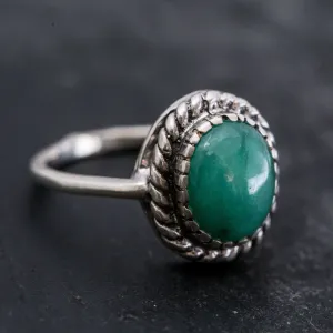 Vintage Emerald Ring - Green Emerald Ring - Genuine Emerald Ring