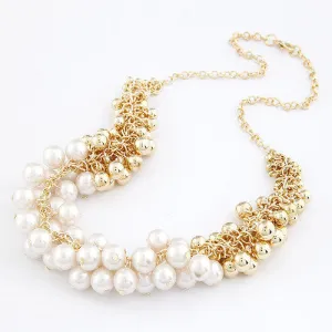 Women Colares Femininos Simulated Pearl Necklace for Women Fashion Gold Beads Choker Necklaces Statement Jewelry