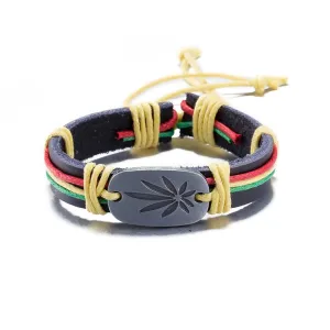 Yellow Chimes Charm Leather Wrap Bracelets for Girls and Women