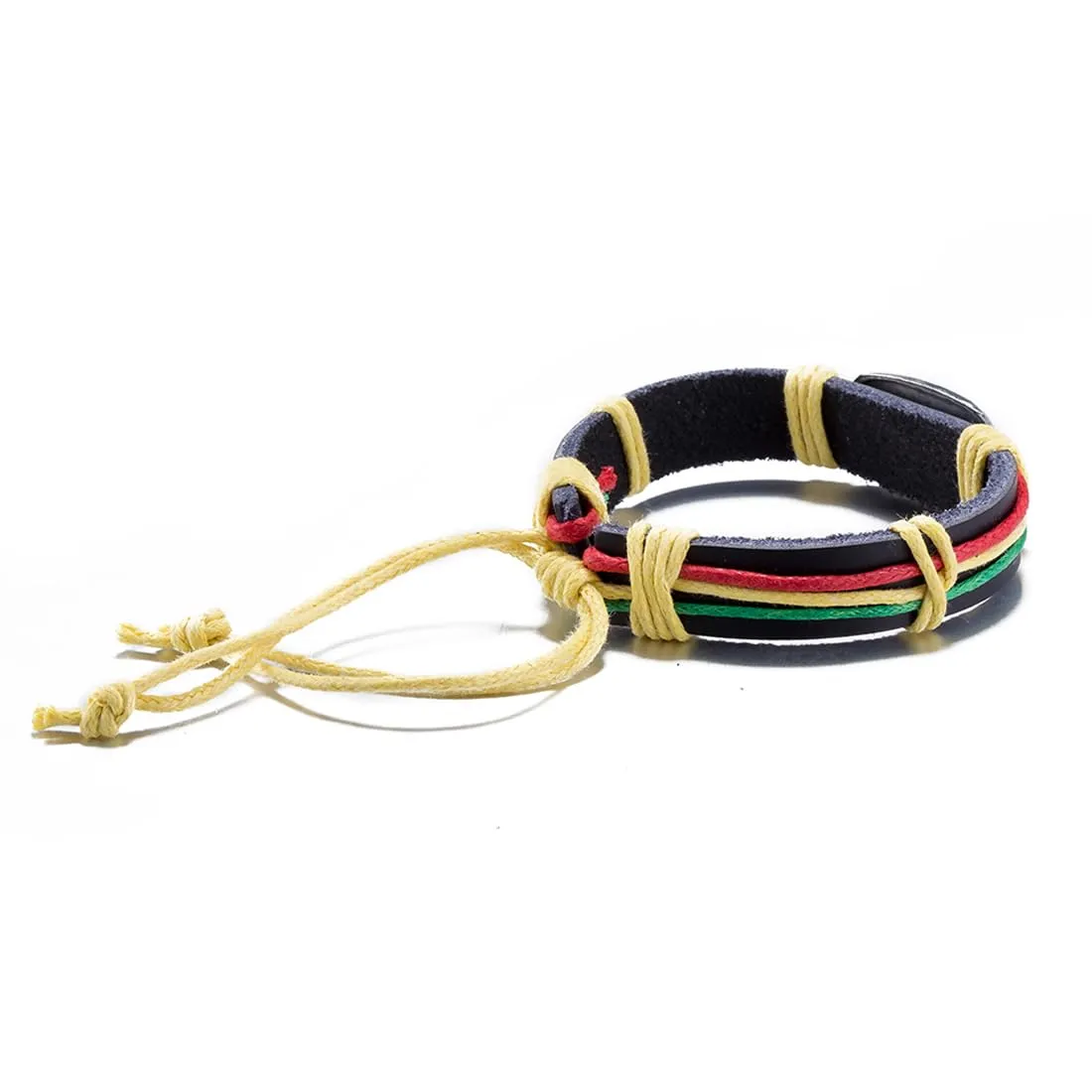 Yellow Chimes Charm Leather Wrap Bracelets for Girls and Women