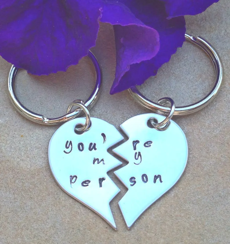 you're my person, you're my person key chain, Grey's anatomy, personalized key chains, his and hers, christmas gifts couples, natashaaloha