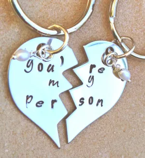 you're my person, you're my person key chain, Grey's anatomy, personalized key chains, his and hers, christmas gifts couples, natashaaloha